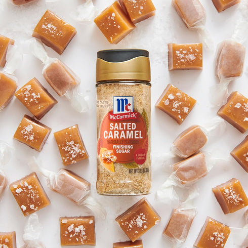 3.81 oz McCormick Finishing Sugar, Salted Caramel, Limited Edition, Creamy Caramel Flavor with a Touch of Salt