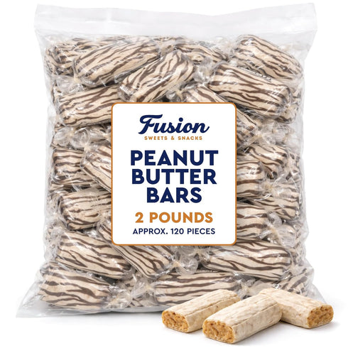 2 120 Peanut Butter Bars Candy - Pounds (Approx Pieces), Peanut Butter Candy Bars In Bulk Bag, Individually Wrapped Old