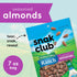 7 oz Snak Club Almonds with Hidden Valley Ranch Seasoning, Roasted Almonds, Gluten-Free and Kosher Snack, Resealable