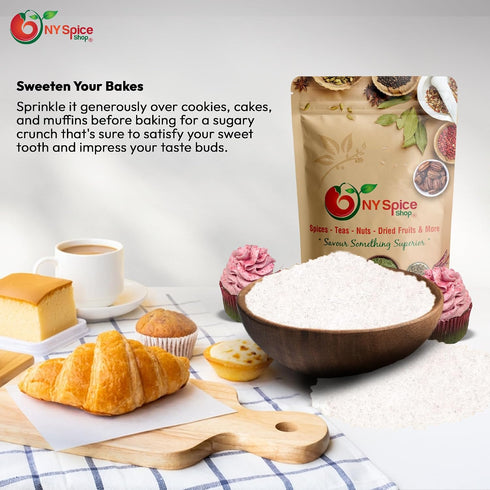 3 NY Spice Shop White Sanding Sugar - Pound Sweet Colorful Edible Sprinkles For Candy Dish - Chocolate Sprinkles
