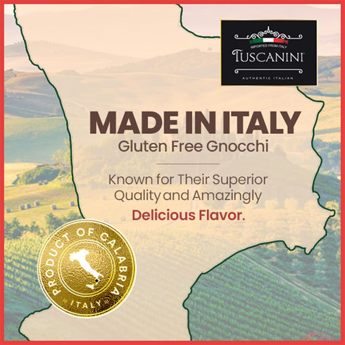 16oz (2 Pack) Tuscanini Gluten Free Potato Gnocchi, | Imported from Italy, Low Fat, Ready in Minutes
