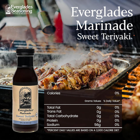 12 oz Everglades Sweet Teriyaki Marinade & Glaze - Bold Blend of Spices & Peppers