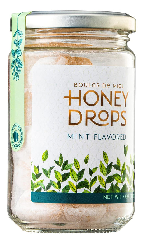 7oz Gourmanity Honey Drops Mint Candy, Cooling Mint Flavored Liquid Honey, Soothes your Palate, Ideal Hostess