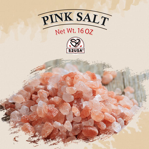 52USA 1 lb, Himalayan Pink Salt Coarse, Coarse Grain Pink Himalayans Sea Salt, Sea Salts for Grinder Refill, Himalayan