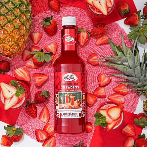 1.75 (59.2 Oz), Pack 3 Master of Mixes Strawberry Daiquiri/Margarita Drink Mix, Ready To Use, Liter Bottle Fl