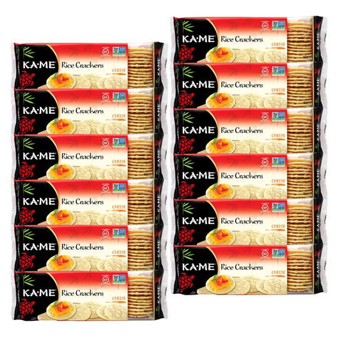 KA-ME Gluten-Free Cheese Rice Crackers 3.5 oz (Pack of 12), Authentic Asian