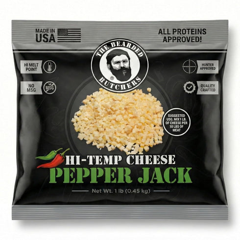 Bearded Butchers High-Temp Pepper Jack Cheese 1 lbs Shelf-Stable 1/4" Cubes for