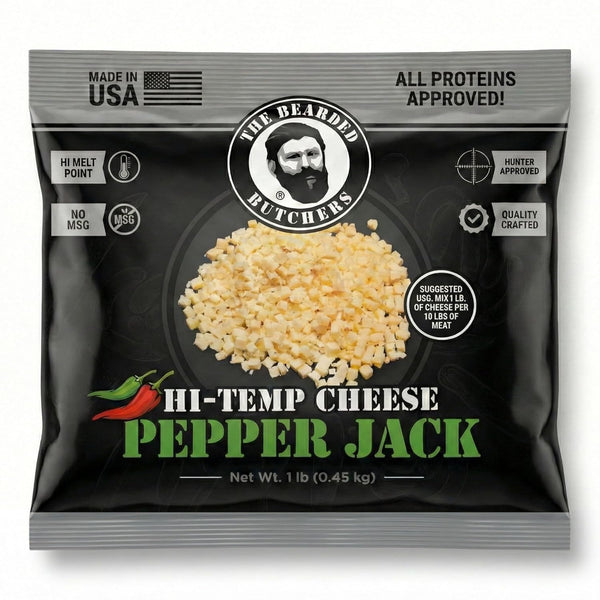 Bearded Butchers High-Temp Pepper Jack Cheese 1 lbs Shelf-Stable 1/4" Cubes for