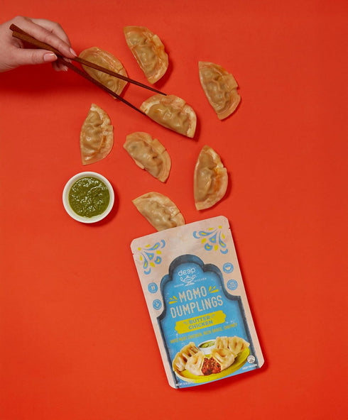 Deep Indian Kitchen 7.8 , Momo Dumpling Butter Chicken, Ounce