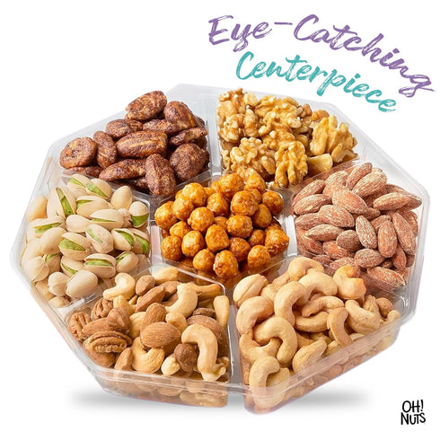 7 Oh! Nuts Variety Nuts Gift Basket - Healthy Food Assorted Nuts Gifts Baskets - Holiday Gourmet Gift Boxes - Gift Box