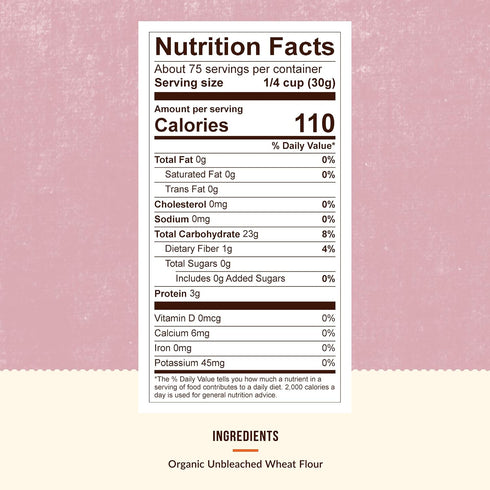 100% 00 5 Organic Pastry Flour - Flour for Baking- Pounds