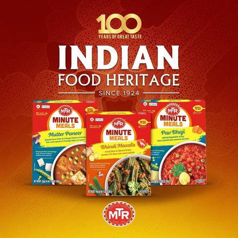 (Pack 6) MTR - Bhindi Masala - Fried Okra in Spiced Gravy - Authentic Indian Ready To Eat Meal - Plant-Based, Delicious