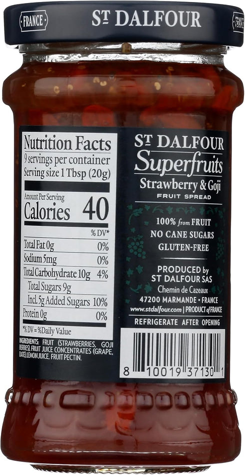 6 St Dalfour, Fruit Spread Superfruit Strawberry Goji, Ounce