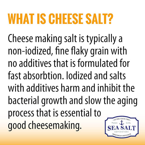5 lb Fine Sea Salt for Homemade Cheese Making, Gluten-Free and Non-Iodized Kosher Cheese Kit Essential Salt, Bag