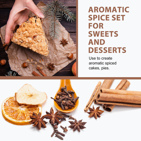 Set, 12 oz (4 oz Soeos Cinnamon Sticks, Whole Cloves, and Star Anise, Bulk Spices Total Each), Premium Whole Spices