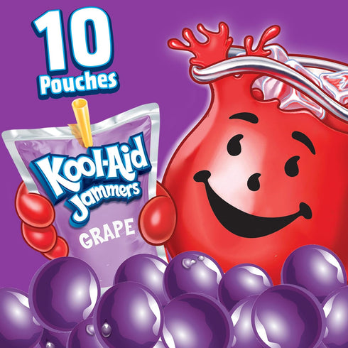 Jammers (40 Pack, 4 10 Kool-Aid Grape Artificially Flavored Soft Drink ct Boxes of Pouches)