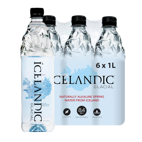 Icelandic Glacial Natural Spring Alkaline Water, 1L / 33.81 Fl Oz (Pack