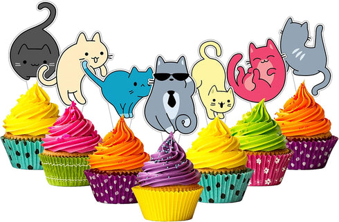 24-pack Food-safe Cake Toppers by Citadel Black, 100% Food-safe and Recyclable, Cupcake and Cake Toppers