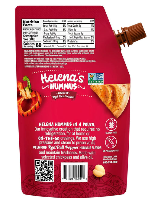 Hummus (3-pack), 2 4.23 oz 1 Hummus 4.23 oz (1 Tripack) Helena Shelf-Stable, No Added Preservatives, Natural Classic