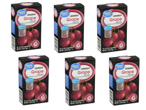 Getgal Great Value Grape Energy Drink Mix, 10ct (Pack of 6)