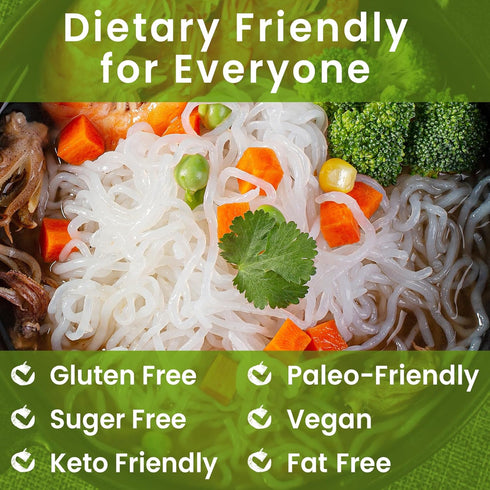 Hethstia Konjac Noodle Soup Cups & Angel Hair Shirataki Pasta Bundle Low Calorie Vegan Konjac Noodles for Instant Meals
