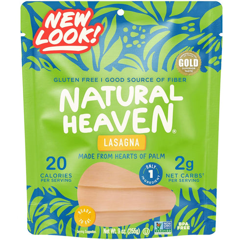 Natural Heaven Lasagna Noodles, Hearts of Palm Naturally Rich in Potassium, Low-Calorie