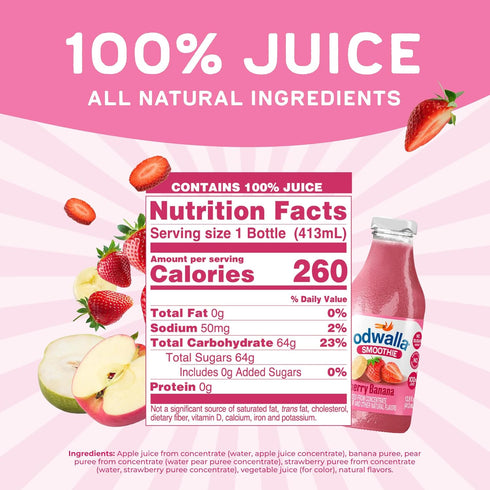 13.9 oz Odwalla Smoothie - Fruit Smoothie Mix Ready to Drink, Juice Blend, No Added Sugar, No preservatives - Glass