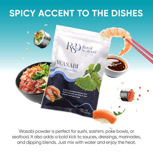 200g (7 oz) RSD Premium Wasabi Powder Real Japanese Horseradish Root Powder for Sushi, Sashimi & Dipping - Hot Wasabi
