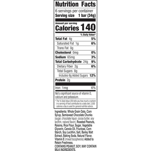 7.4 oz, 6 (Pack 2) Nature Valley Granola, Fruit & Nut, Dark Chocolate & Nut, ct