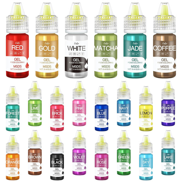 Gel Food Coloring Set, 22 Vivid Colors for Baking, Cake Decorating, Cookie, Fondant, Tasteless Edible Dye
