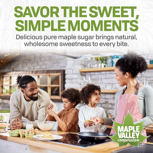1 lb Maple Valley Organic Pure Maple Sugar Granulated, Natural Sugar Alternative, Good in Coffee, Baking, Cooking, Made