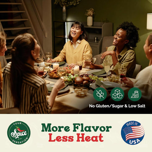 More Flavor Less Heat by Your Spice Sensation - Multi-Purpose Spice Seasoning, Low Sodium, Gluten-Free