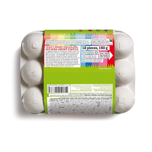 12 Tony's Chocolonely Mini Easter Eggs Assortment in Foil - Fairtrade Belgian Family Chocolate Gifts Box