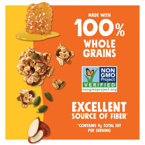 11oz (1 (Pack 2) Bear Naked Granola Cereal, Whole Grain Granola, Breakfast Snacks, Oats and Honey, Bag Bag)