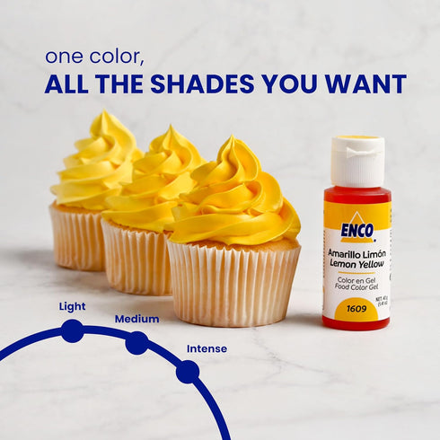 ENCO Food Coloring Gel - Lime Yellow 1.41 oz (40g) Concentrated, Vegan