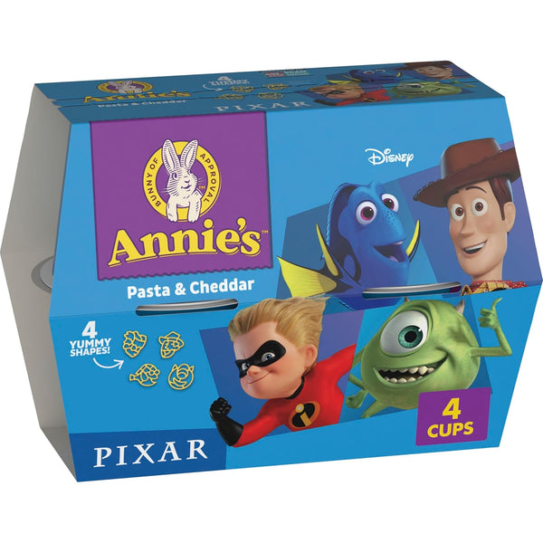 Annie's Disney Pixar Macaroni and Cheese, Microwavable Pasta and Cheddar, 4 Cups,