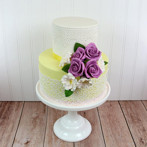 14-Piece Set (5 9 Global Sugar Art Wedding Cake Decorations Premium, Realistic Lavender Sugar Flower Cake Topper Roses