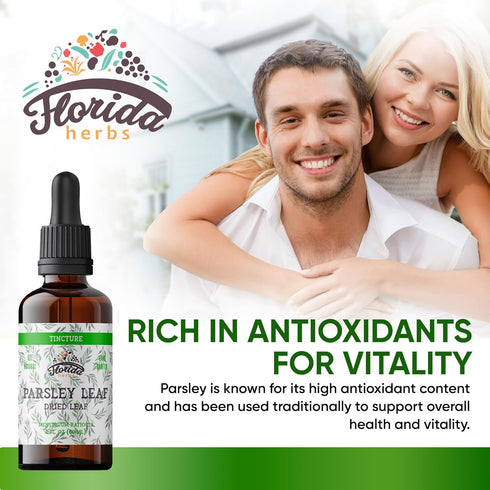 "Parsley Leaf Tincture Alcohol-Free Extract - Organic Dried Leaf in Cold-Pressed Vegetable Glycerin, 2 Oz"