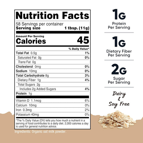 (1.4 Nutricost Pantry Organic Oat Milk Powder Pounds) - Vegan, Dairy & Soy Free, Gluten Free