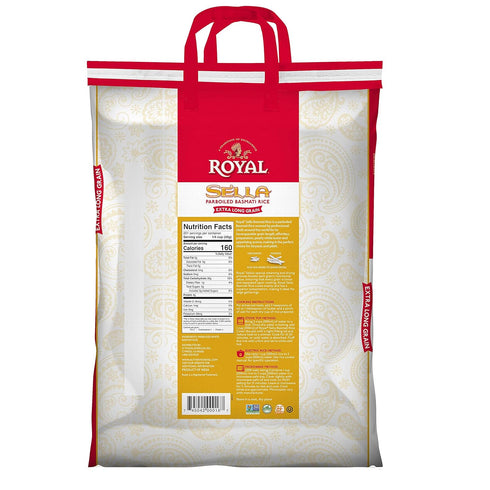 20 lb Royal Chef's Secret Sella Basmati Rice - Authentic Extra Long Grain Parboiled White Rice