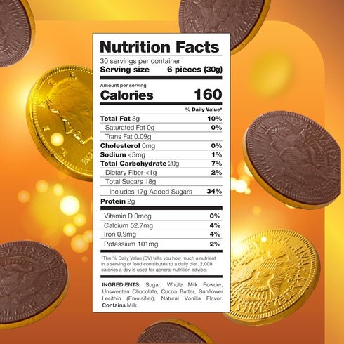 2 Pack 160 Count Milk Chocolate Coins Bulk - Pound - - Chocolate Gold Coins for Party Favors - Individually Wrapped