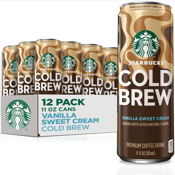 Starbucks Cold Brew Coffee, Vanilla Sweet Cream, 11 fl oz Cans (12