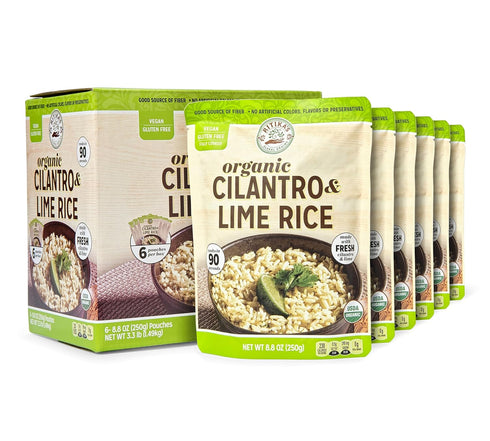 Ritikas Global Grains Certified Organic Cilantro Lime Rice, Ready in 90 Seconds, 8.8 oz Pouches