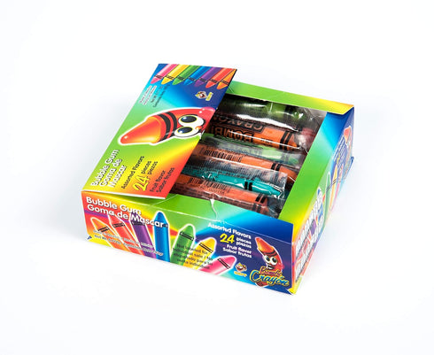 Bombi Crayon Mexican Chewing Gum, 24 Individually Sealed Packs in Box
