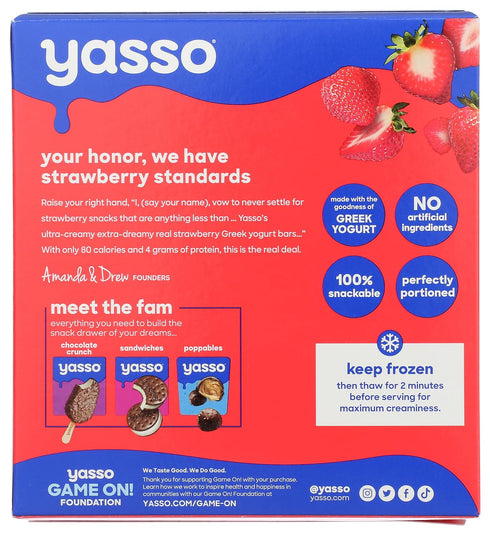 14 YASSO Strawberries & Cream Greek Yogurt Bars, FZ