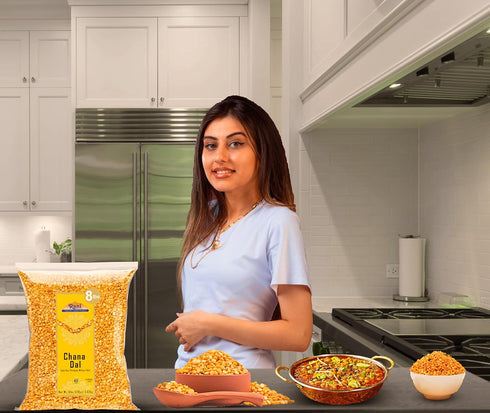 128oz (8lbs) 3.63kg Rani Chana Dal (Split Desi Chickpeas without skin) Bulk ~ All Natural | Gluten Friendly | NON-GMO |