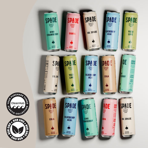 12 Pack, Spade Soda Deluxe Variety Premium All-Natural, No Sugar, No Calories, Electrolytes, Magnesium, Potassium