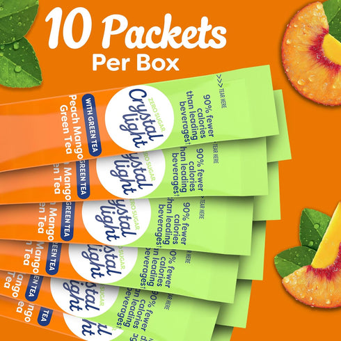 10 Packets, 0.8 oz Crystal Light Drink Mix, for Convenient On-the-Go Flavorful Hydration, Naturally flavored with other