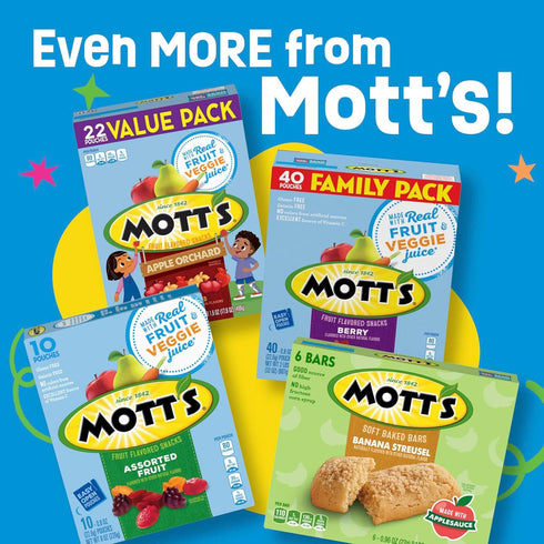 Pack, 40 32 oz Mott's Fruit Flavored Snacks, Berry, Gluten Free Snack, Family Ct