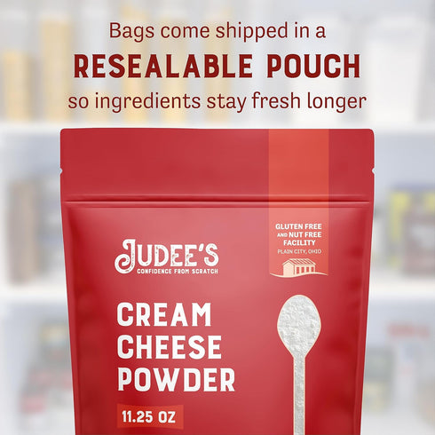 Judee's Powdered Cream Cheese - 11.25 oz - 100% Gluten-Free, Keto-Friendly - Great for Dips, Spreads, Baking